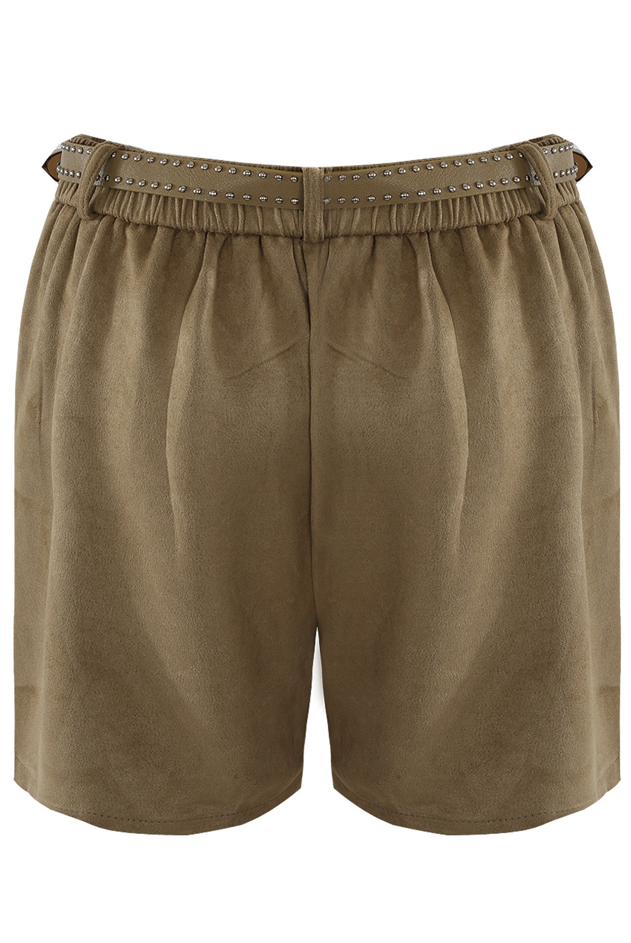 Faux Suede Skort with Studded Belt