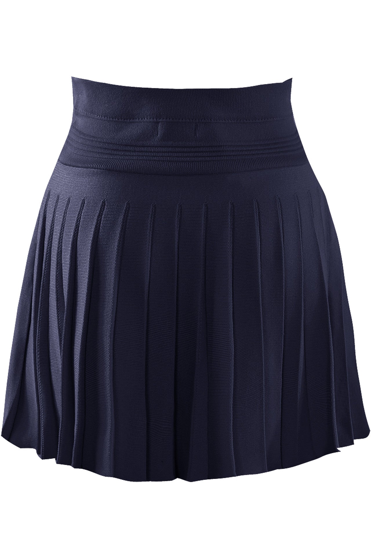 Pleated Knitted Skirt with Gold Detail