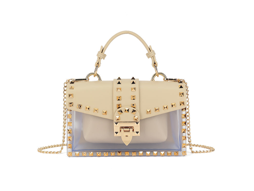 Designer Inspired Handbag Gold Stud Detail