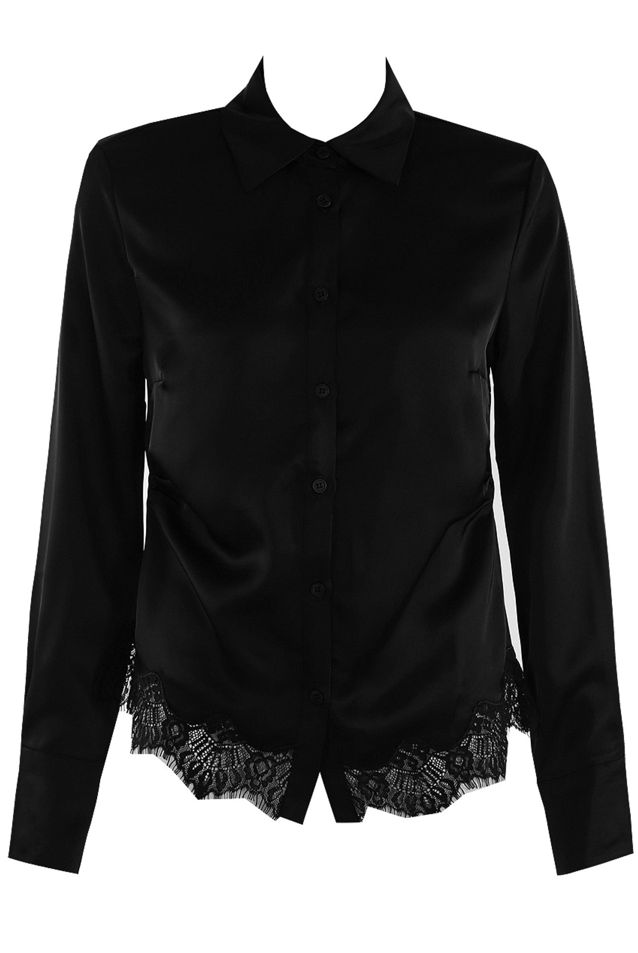 Satin Shirt Lace Detail