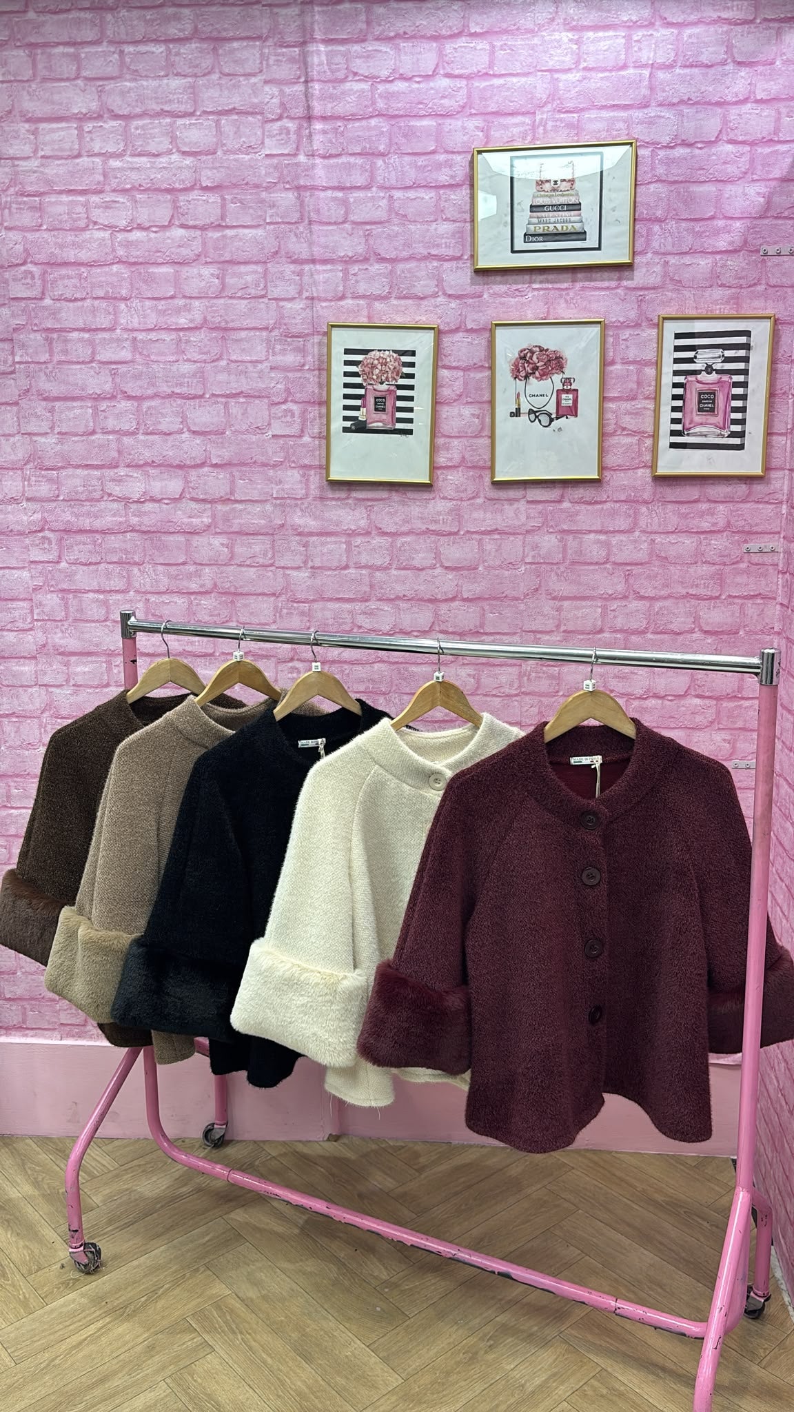 Fur Cuff Knitted Cardigan