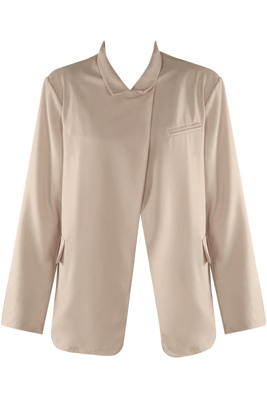 Asymmetric Wrap Blazer