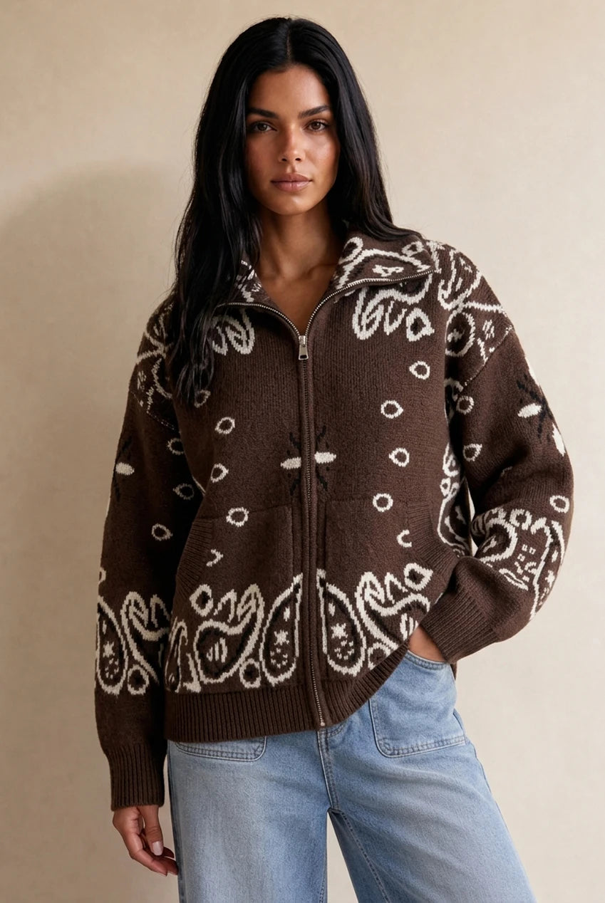 Paisley Knitted Cardigan