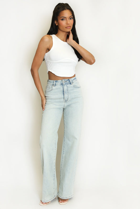 Wide Leg Denim Jeans