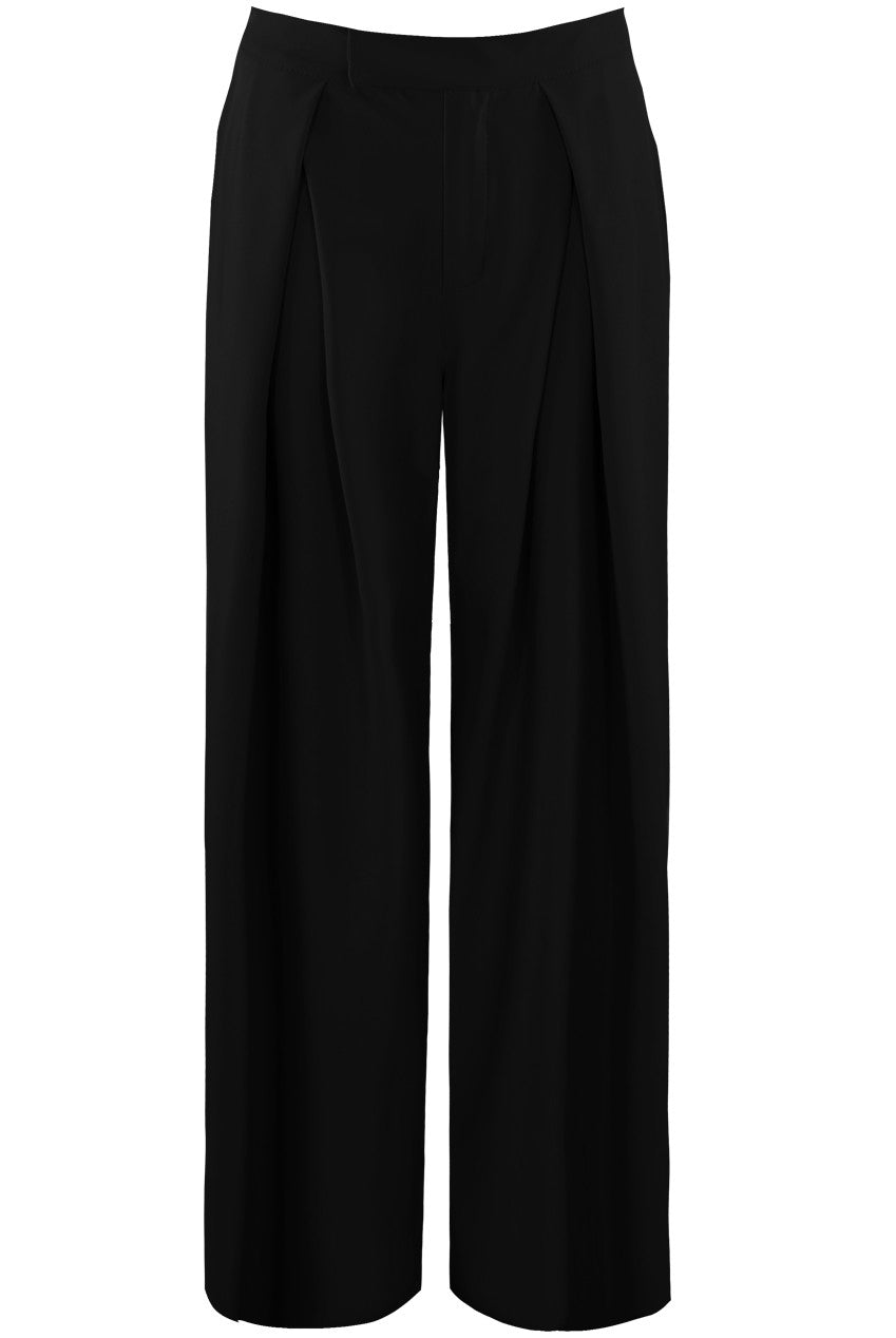 Pleated Flowing Wide Leg Trousers