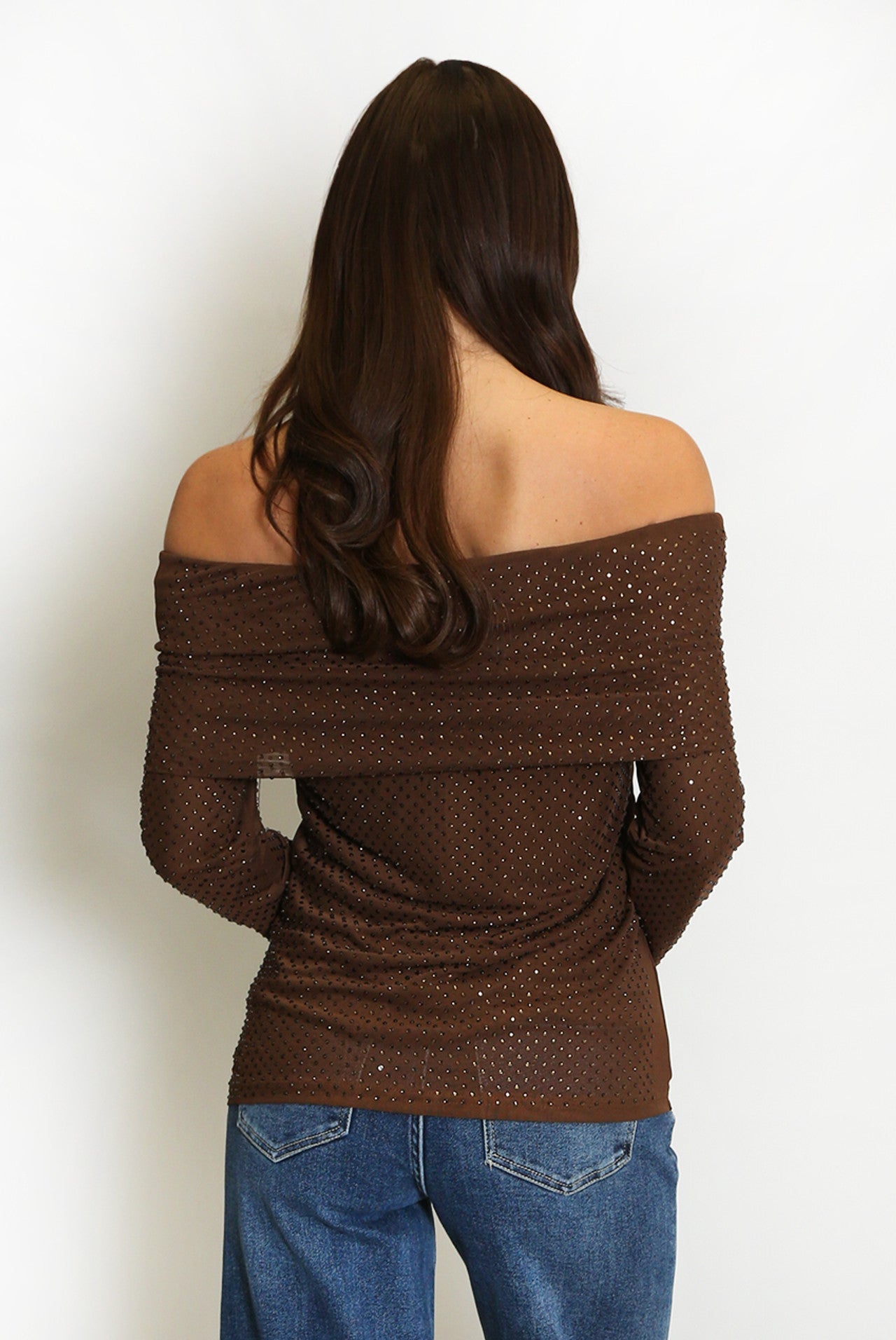 Studded Bardot Top