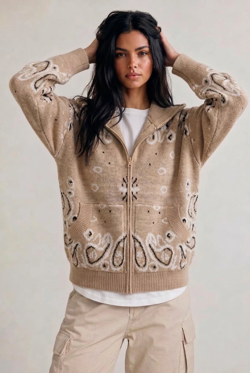 Paisley Knitted Cardigan